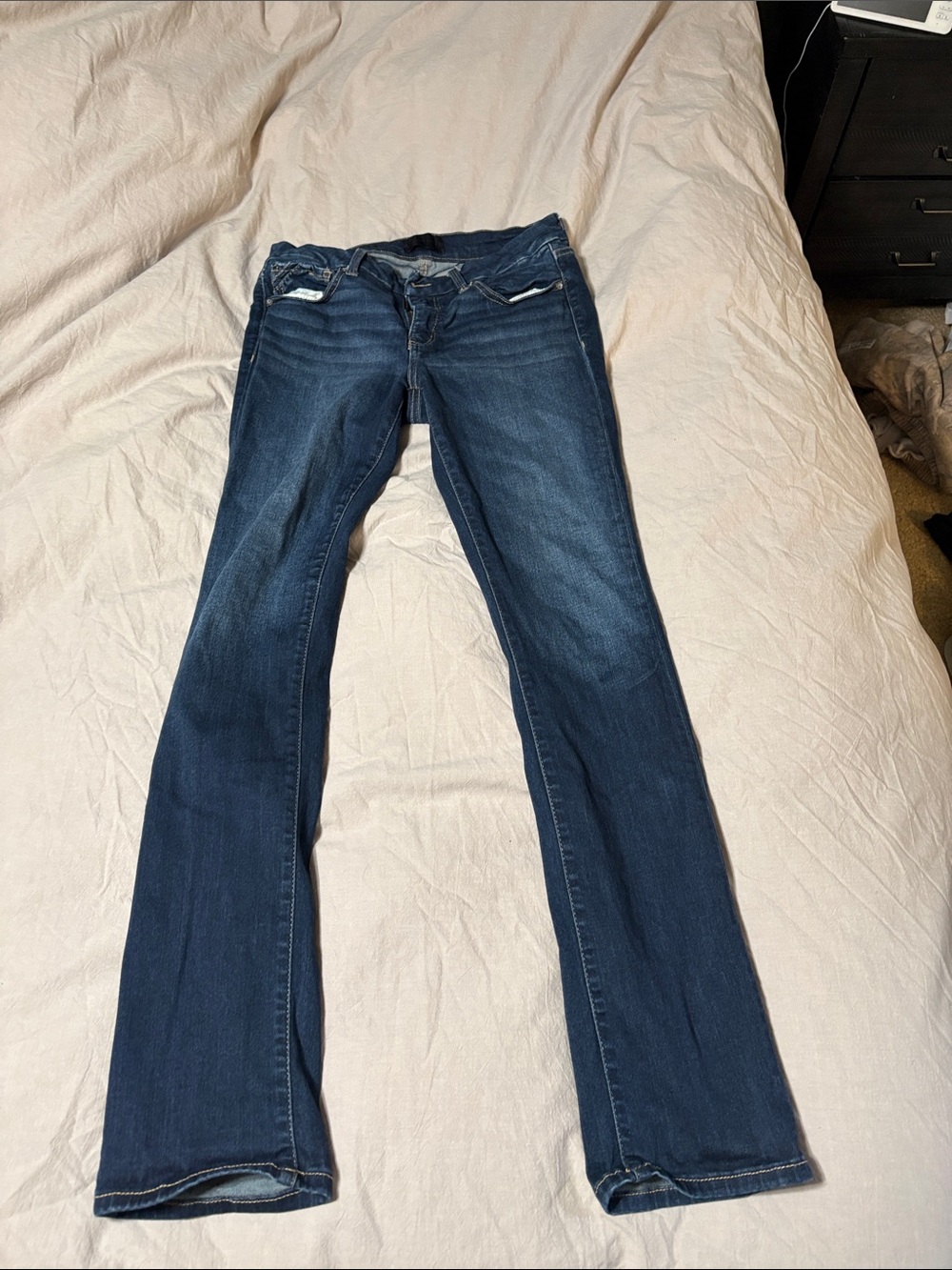 Women's Dark Blue Stretch Buckle Jeans